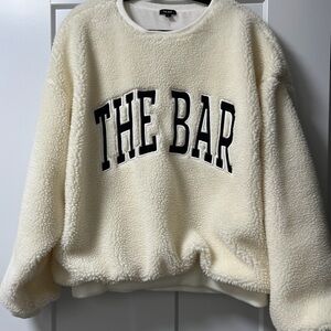 NWOT The Bar Cream Fleece Sweater